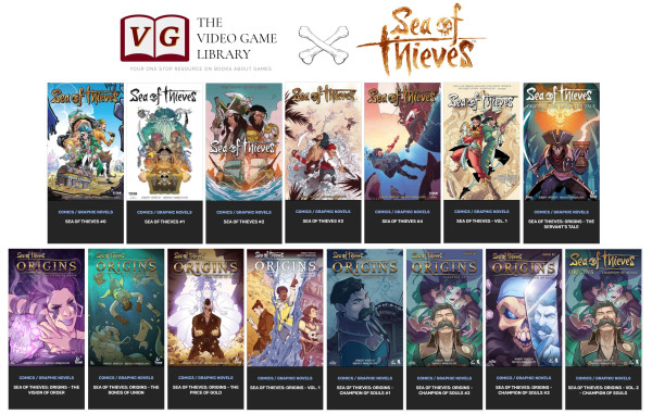 A collection of 15 covers  of Sea of Thieves comic book from Titan Comics.