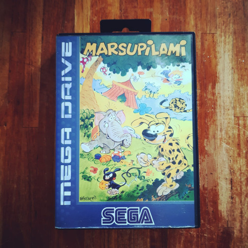 Boîte du jeu "Marsupilami" de Apache Software sorti sur Sega Mega Drive.