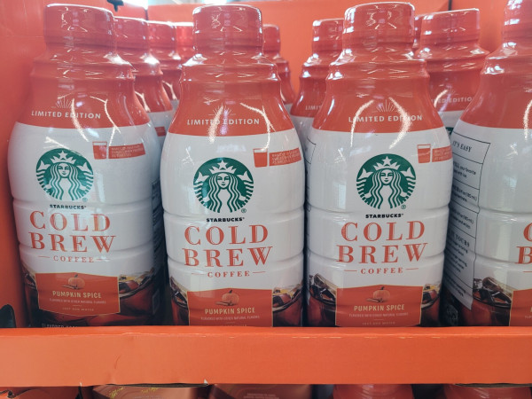 Starbucks, pumpkin spice cold brew coffee for sale at my local grocery store.