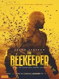 Poster for the movie THE BEEKEEPER, starring Jason Statham.