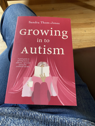 Cover of a book, “Growing into Autism” by Sandra Thom-Jones. 