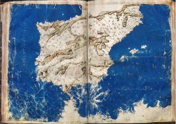 Margarit’s map of Modern Hispania.
Source: University of Salamanca (Spain), General Historical Library, Ms. 2586, ff. 70v-71r.