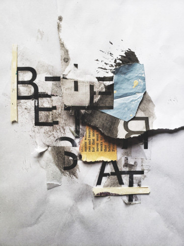 Torn paper collage with typography that says "better start"