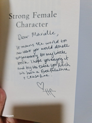 Dear Marielle,

It means the world to me that you would donate so generously for my little book. I hope you enjoy it ans by the time you finish we have a Free Palestine and ceasefire

💗 HF