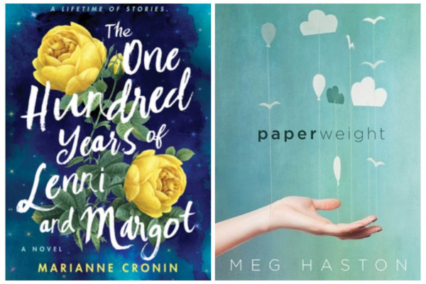 The covers for the two books The One Hundred Years of Lenni and Margot and Paperweight.