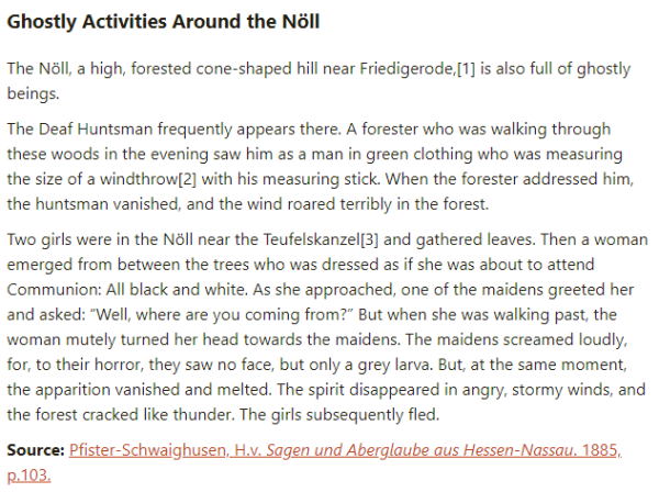 German folk tale "Ghostly Activities Around the Nöll". Drop me a line if you want a machine-readable transcript!