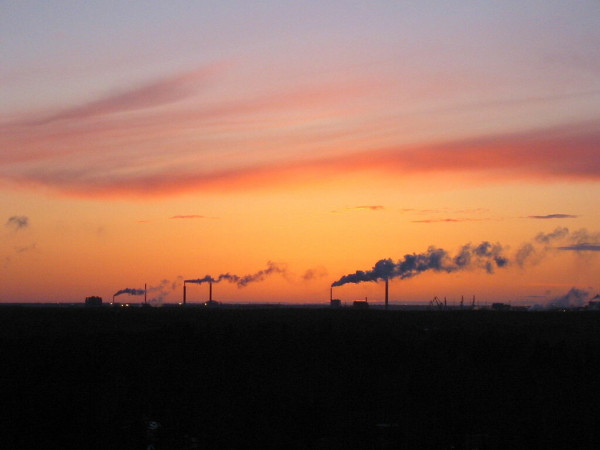Image showing industrial chimneys.