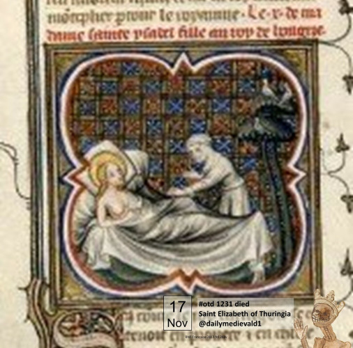 Saint Elizabeth on her deathbed