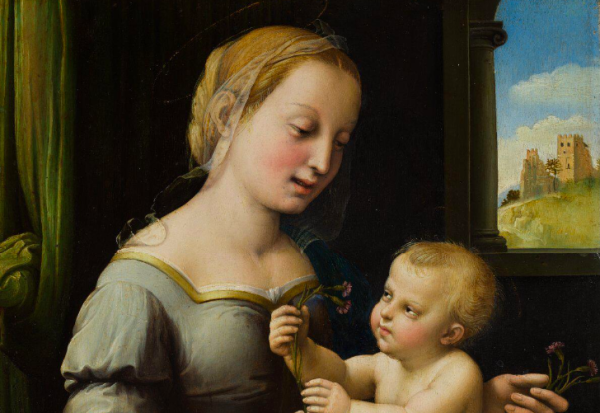 Detail of "The Madonna of the Pinks" by Raphael.