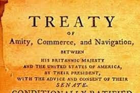 Detail from the cover of the Treaty of Amity, Commerce, and Navigation