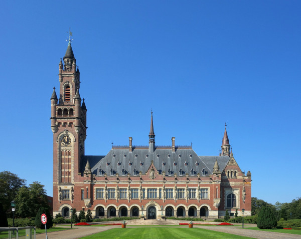 Peace Palace (1907), The Hague - seat of the International Court of Justice

by Velvet via Wikimedia Commons: https://en.wikipedia.org/wiki/File:La_haye_palais_paix_jardin_face.JPG