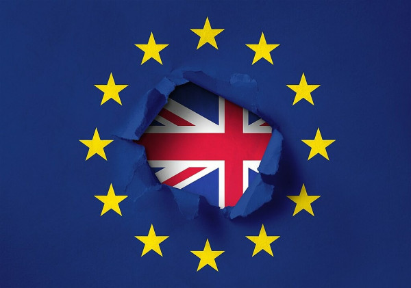 Union flag and EU Brexit image. 