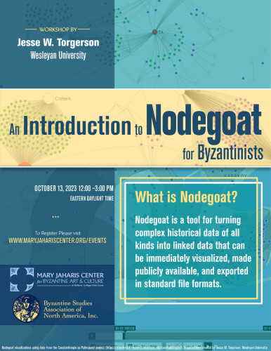 Poster to promote a nodegoat workshop by Jesse W. Torgerson on October 13