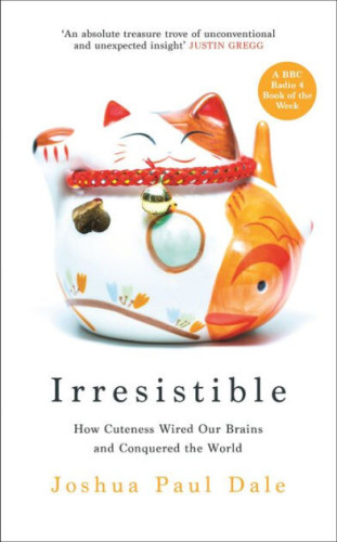 book cover for Irresistible with a cute figurine of a Japanese maneki-neko (waving cat)