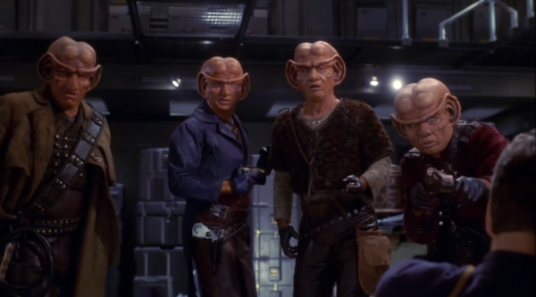 Ferengi in the cargo hold of the NX-01

A couple of them look familiar, but I can't quite place them...