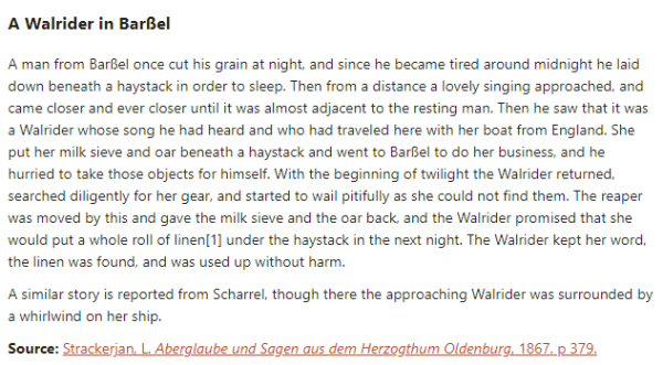 German folk tale "A Walrider in Barßel". Drop me a line if you want a machine-readable transcript!