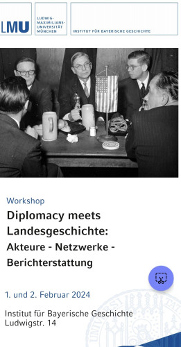 Flyer of Diplomacy meets Landesgeschichte. Akteure - Netzwerke - Berichterstattung. 