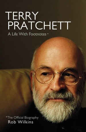 Cover image of Terry Pratchett, featuring a photo of the bearded, glasses-wearing author looking contemplatively off into the distance