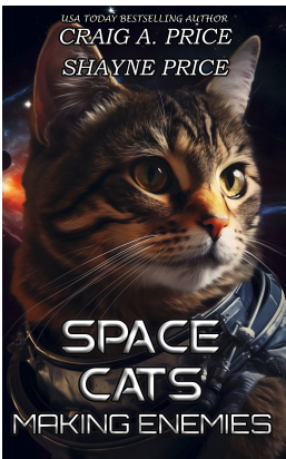Cover image of 'Space cats: making enemies', by Craig A Price and Shayne Price. Image shows a tabby cat's head in a space suit.

Oh god, I hope it's not AI generated. It just occurs to me it might be AI generated. That would be a pity if it were. I'm sorry--it's the cover of a book. Forgive me if I put AI art in your feed.