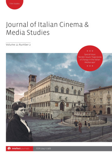 Cover of the second issue of Volume 11 of the Journal of Italian Cinema and Media Studies. Special Issue: “Gender issues: Trajectories of Change in the Italian Mediascape”. Intellect Journals. ISSN 2047-7368