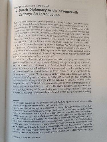 First page of the early modern diplomacy handbook chapter:
12 Dutch Diplomacy in the Seventeenth Century: An Introduction