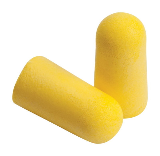 two yellow earplugs