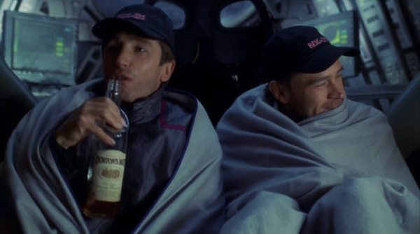 Trip and Malcolm freezing in a shuttlepod & drinking whiskey

T'Pol has a nice bum!