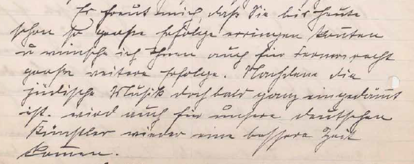 Some old German handwriting in a letter. I can't read what it literally says and I'm hoping someone can help me decipher it.