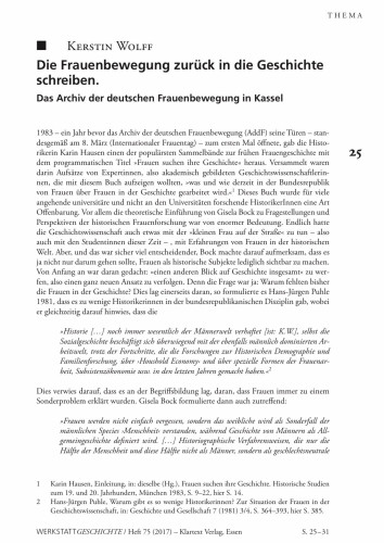 Erste Seite des Artikels zum AddF (https://addf-kassel.de)