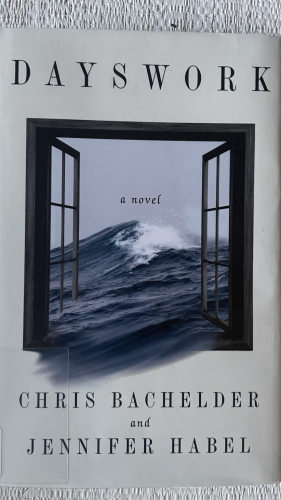 Book cover featuring a window full of ocean waves